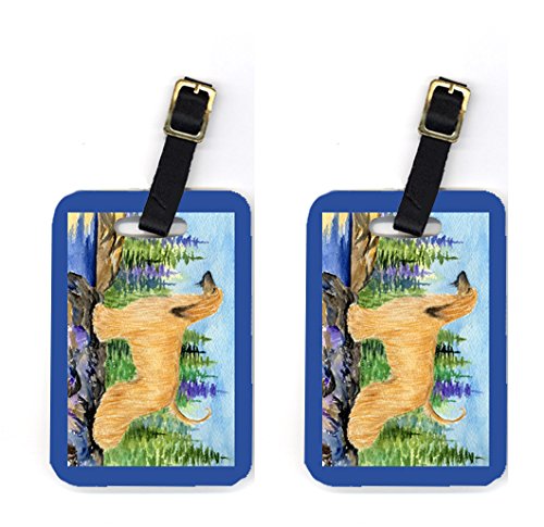 Pair of 2 Afghan Hound Luggage Tags