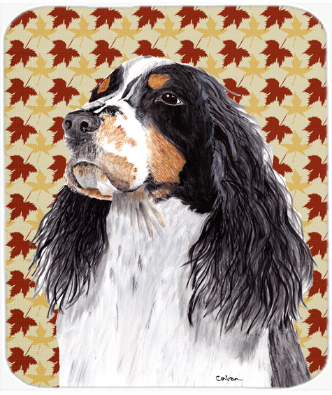 Springer Spaniel Fall Leaves Portrait Mouse Pad, Hot Pad or Trivet