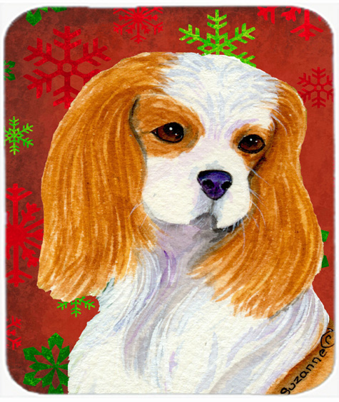 Cavalier Spaniel Snowflakes Christmas Mouse Pad, Hot Pad or Trivet