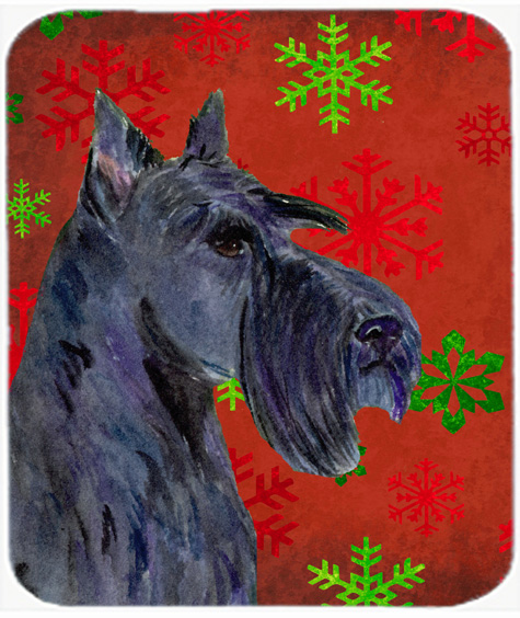 Scottish Terrier Snowflakes Christmas Mouse Pad, Hot Pad or Trivet
