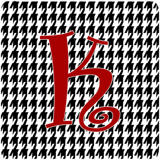 CJ1035-KFC Set of 4 Monogram - Houndstooth Black Foam Coasters Initial Letter K