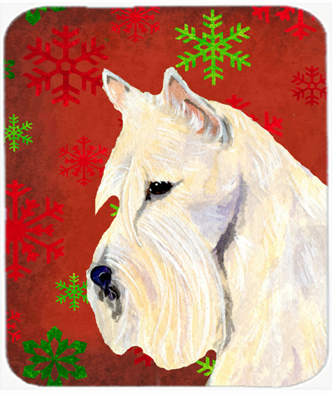 Scottish Terrier Snowflakes Christmas Mouse Pad, Hot Pad or Trivet