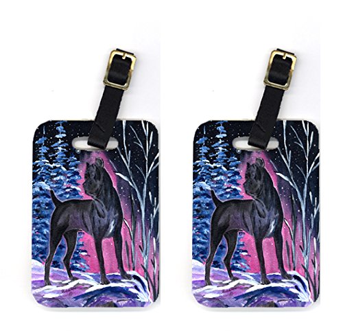 Pair of 2 Starry Night Cane Corso Luggage Tags