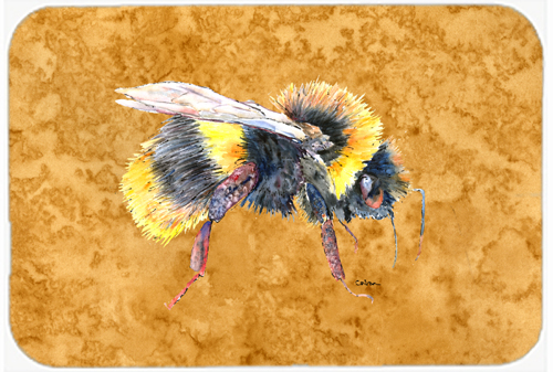 Bee on Gold Mouse Pad, Hot Pad or Trivet