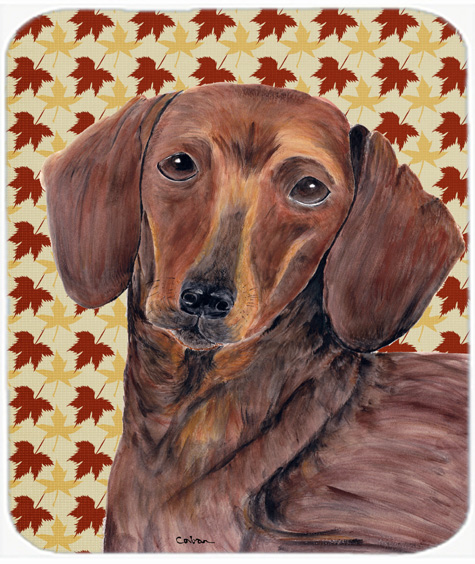 Dachshund Fall Leaves Portrait Mouse Pad, Hot Pad or Trivet