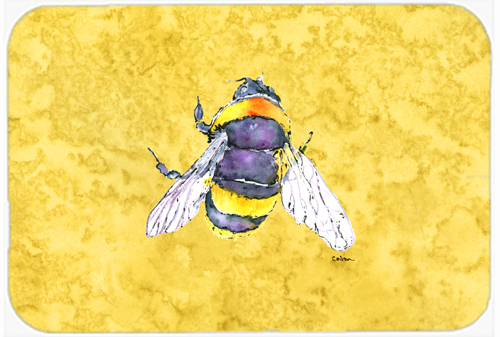 Bee on Yellow Mouse Pad, Hot Pad or Trivet