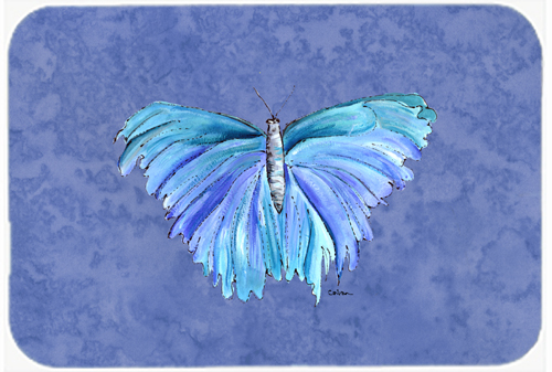 Butterfly on Slate Blue Mouse Pad, Hot Pad or Trivet