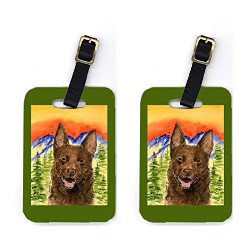 Pair of 2 Australian Kelpie Luggage Tags
