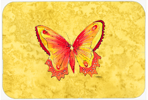 Butterfly on Yellow Mouse Pad, Hot Pad or Trivet