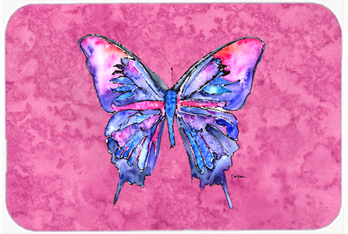 Butterfly on Pink Mouse Pad- Hot Pad or Trivet