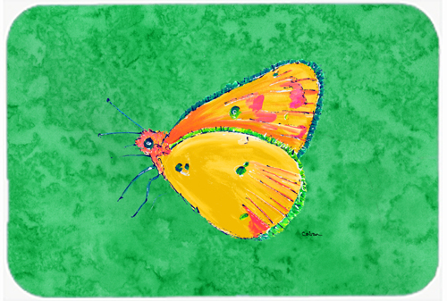 Butterfly Orange on Green Mouse Pad, Hot Pad or Trivet