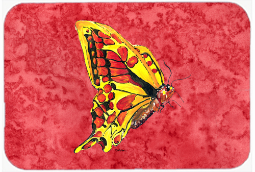 Butterfly on Red Mouse Pad, Hot Pad or Trivet