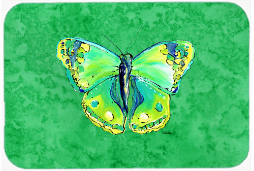 Butterfly Green on Green Mouse Pad, Hot Pad or Trivet