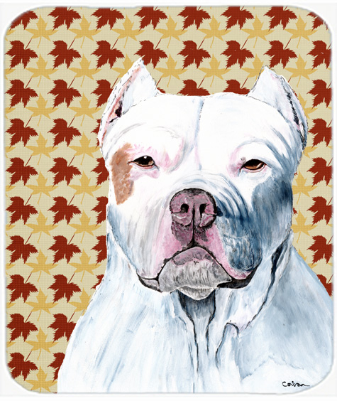 Pit Bull Fall Leaves Portrait Mouse Pad, Hot Pad or Trivet