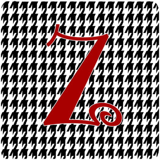 Set of 4 Monogram - Houndstooth Black Foam Coasters Initial Letter Z