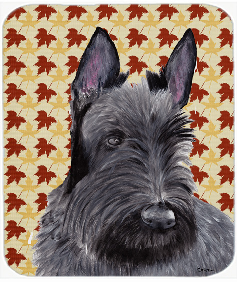 9.5 x 8 in. Scottish Terrier Fall Leaves Portrait Mouse Pad, Hot Pad or Trivet