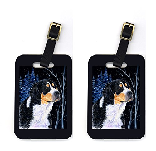 Starry Night Bernese Mountain Dog Luggage Tags- Pair of 2