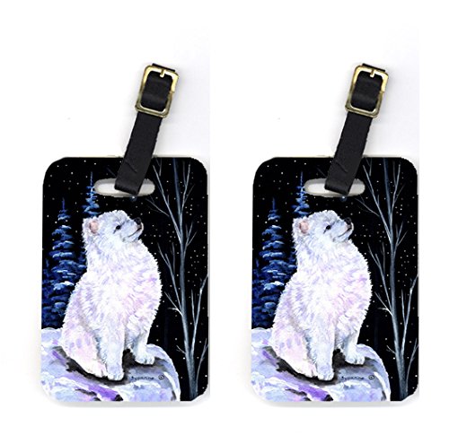 Starry Night American Eskimo Luggage Tags- Pair of 2
