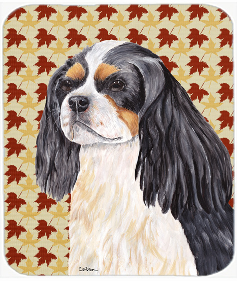9.5 x 8 in. Cavalier Spaniel Fall Leaves Portrait Mouse Pad, Hot Pad or Trivet