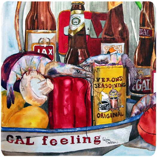 Picture of Carolines Treasures 1010FC 3.5 x 3.5 in. Verons and New Orleans Beers Foam Coasters- Set of 4