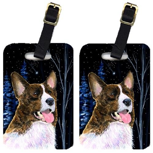 Starry Night Corgi Luggage Tags- Pair of 2