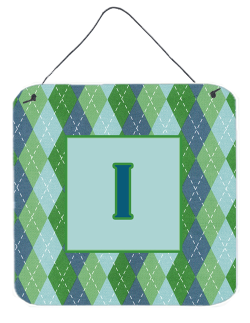 CJ1020-IDS66 6 x 6 in. Letter I Initial Monogram - Blue Argoyle Aluminium Metal Wall or Door Hanging Prints