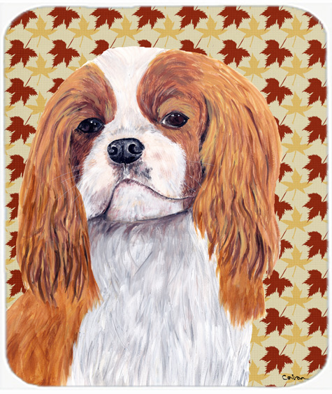 9.5 x 8 in. Cavalier Spaniel Fall Leaves Portrait Mouse Pad, Hot Pad or Trivet