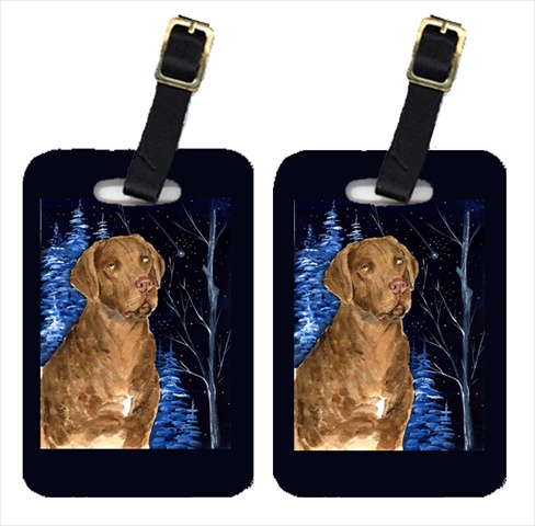 Starry Night Chesapeake Bay Retriever Luggage Tags - Pair Of 2