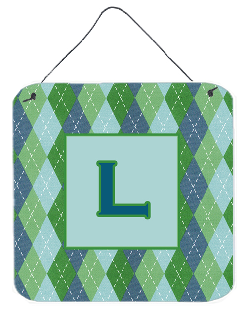 CJ1020-LDS66 Letter L Initial Monogram - Blue Argoyle Aluminium Metal Wall Or Door Hanging Prints