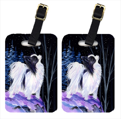 Starry Night Papillon Luggage Tags - Pair Of 2