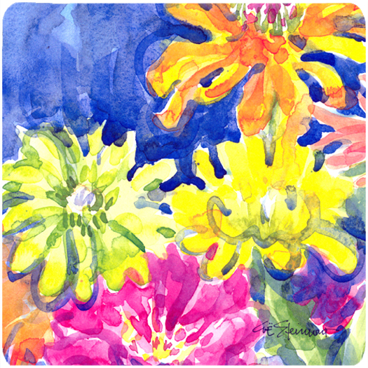 Picture of Carolines Treasures 6122FC Flower Foam Coasters - Set 4