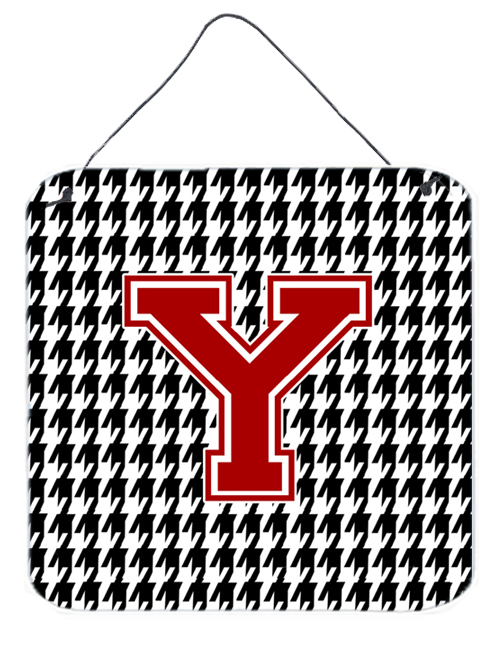 CJ1021-YDS66 Monogram - Initial Y Houndstooth Aluminium Metal Wall Or Door Hanging Prints