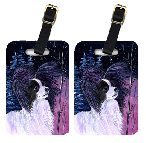 Starry Night Papillon Luggage Tags - Pair Of 2
