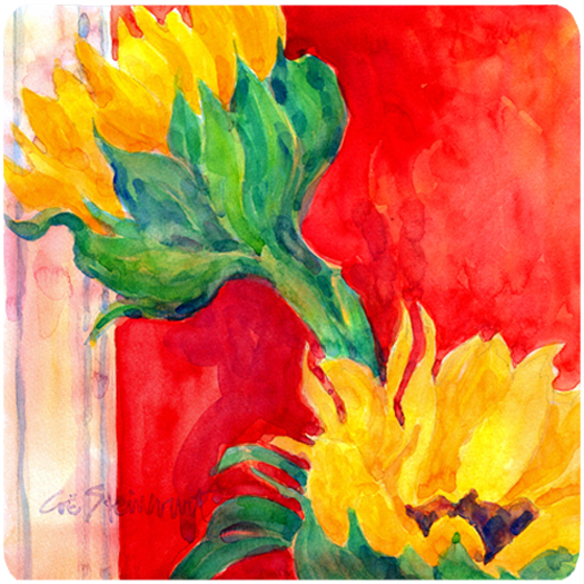 Picture of Carolines Treasures 6111FC Flower - Sunflower Foam Coasters - Set 4