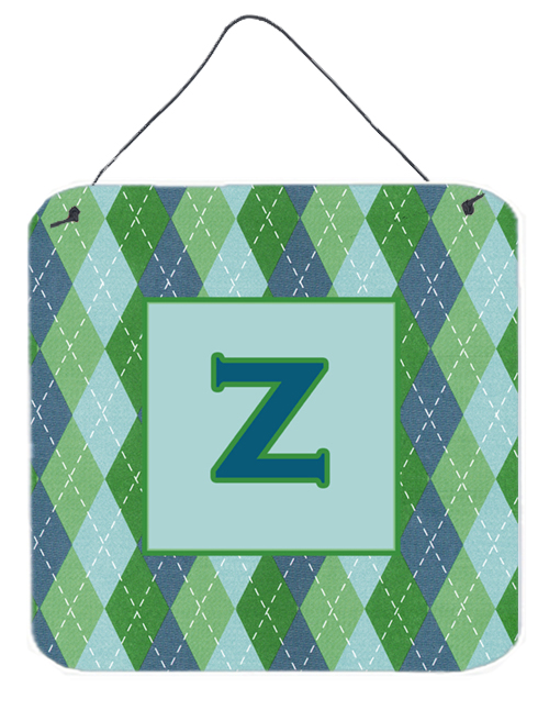 Picture of Carolines Treasures CJ1020-ZDS66 Letter Z Initial Monogram - Blue Argoyle Aluminium Metal Wall Or Door Hanging Prints