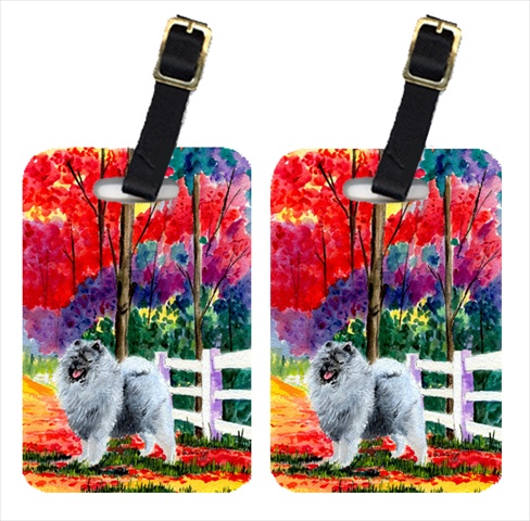 Keeshond Luggage Tags - Pair Of 2