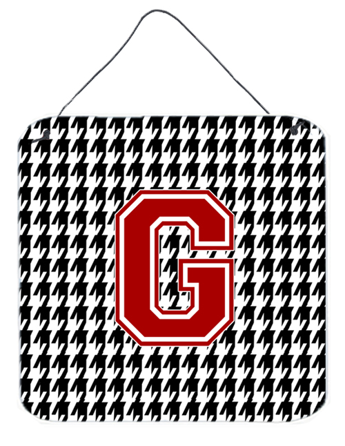 CJ1021-GDS66 Monogram - Initial G Houndstooth Aluminium Metal Wall Or Door Hanging Prints