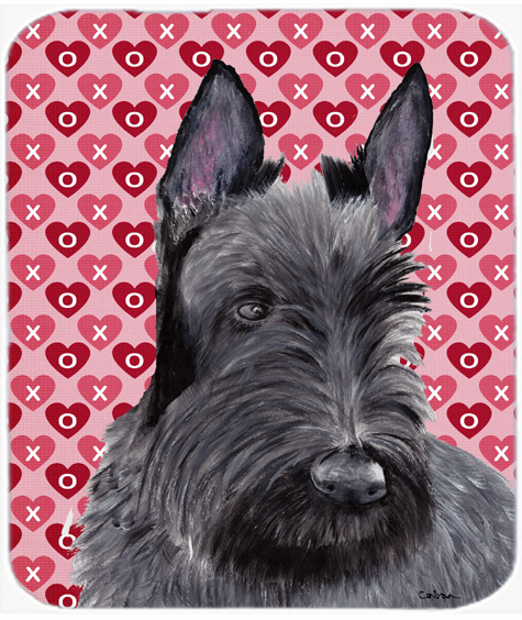 Scottish Terrier Hearts Love And Valentines Day Mouse Pad, Hot Pad Or Trivet