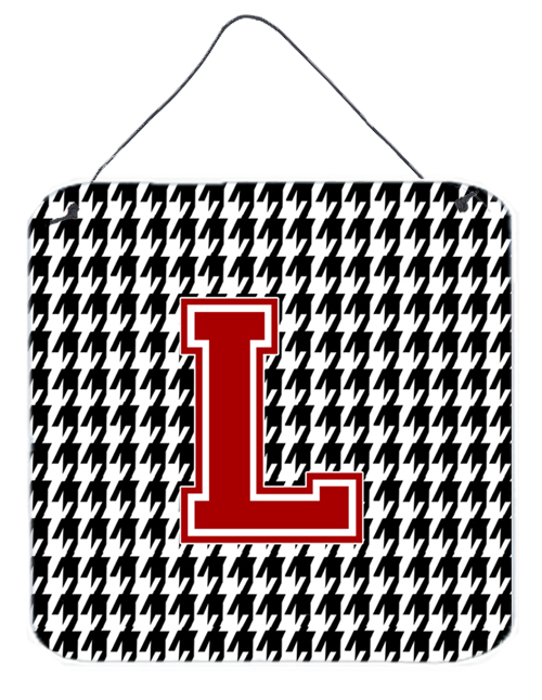 CJ1021-LDS66 Monogram - Initial L Houndstooth Aluminium Metal Wall Or Door Hanging Prints