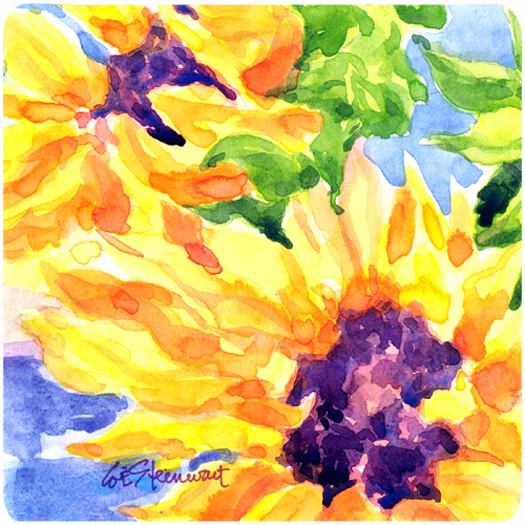 Picture of Carolines Treasures 6132FC Flower - Sunflower Foam Coasters - Set 4
