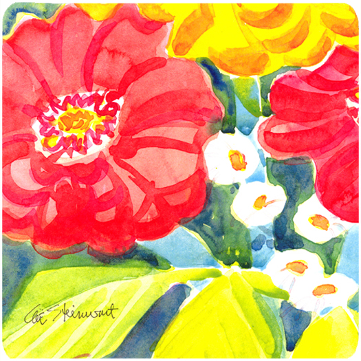 Picture of Carolines Treasures 6135FC Flower Foam Coasters - Set 4