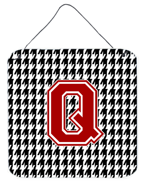 CJ1021-QDS66 Monogram - Initial Q Houndstooth Aluminium Metal Wall Or Door Hanging Prints