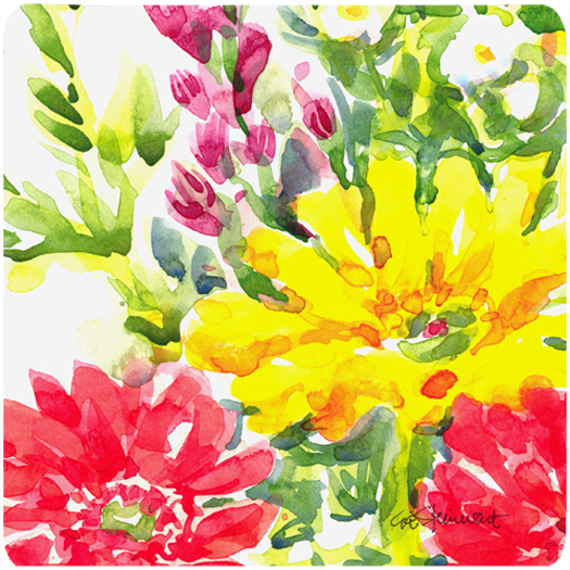 Picture of Carolines Treasures 6136FC Flower Foam Coasters - Set 4