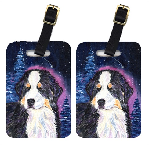Starry Night Bernese Mountain Dog Luggage Tags