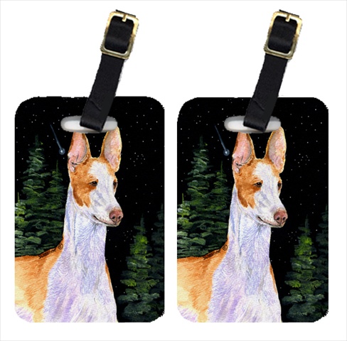 Starry Night Ibizan Hound Luggage Tags - Pair Of 2