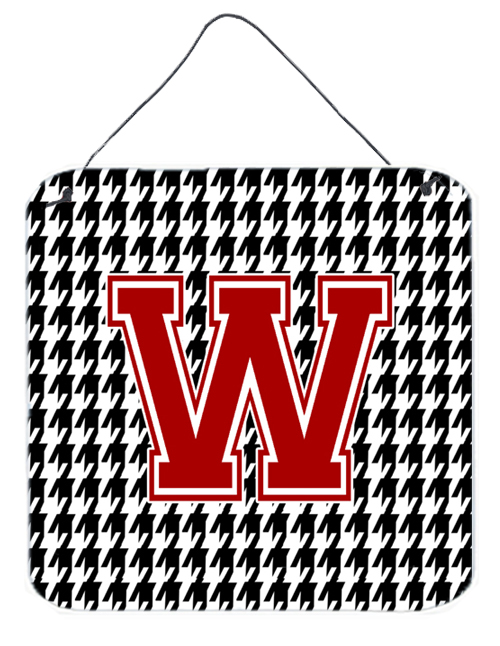 Monogram - Initial W Houndstooth Aluminium Metal Wall Or Door Hanging Prints