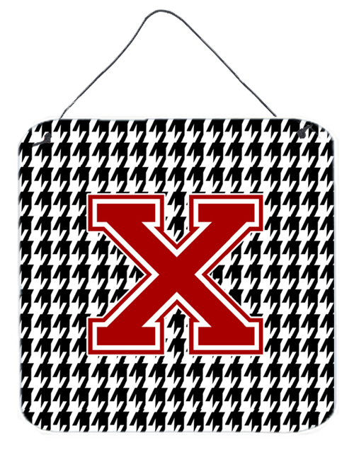 CJ1021-XDS66 Monogram - Initial X Houndstooth Aluminium Metal Wall Or Door Hanging Prints