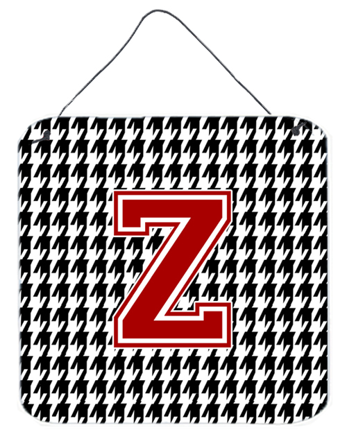 CJ1021-ZDS66 Monogram - Initial Z Houndstooth Aluminium Metal Wall Or Door Hanging Prints
