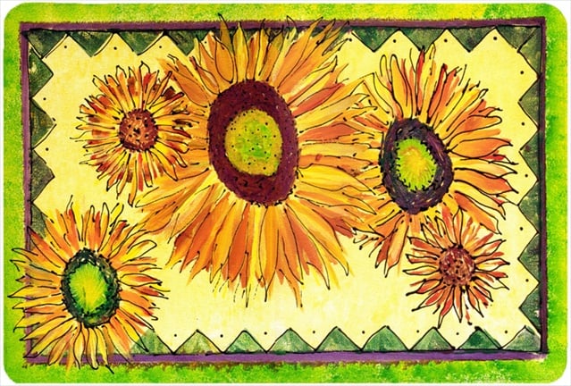 Flower - Sunflower Mouse Pad, Hot Pad Or Trivet