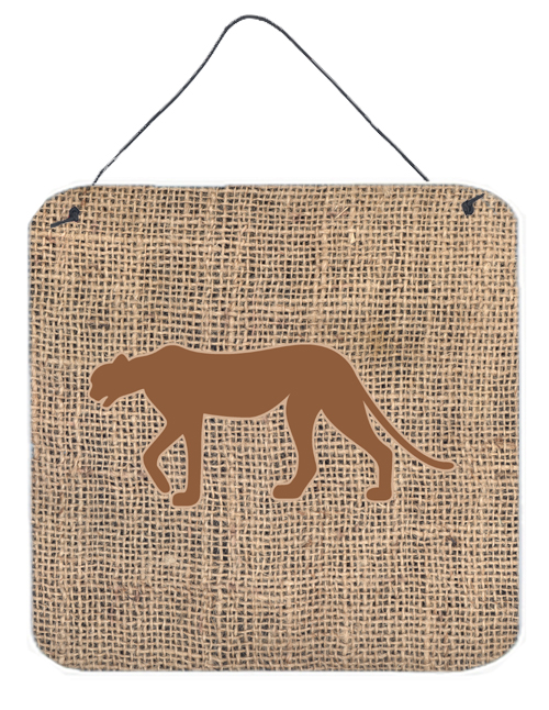 Leopard Burlap And Brown Aluminium Metal Wall Or Door Hanging Prints